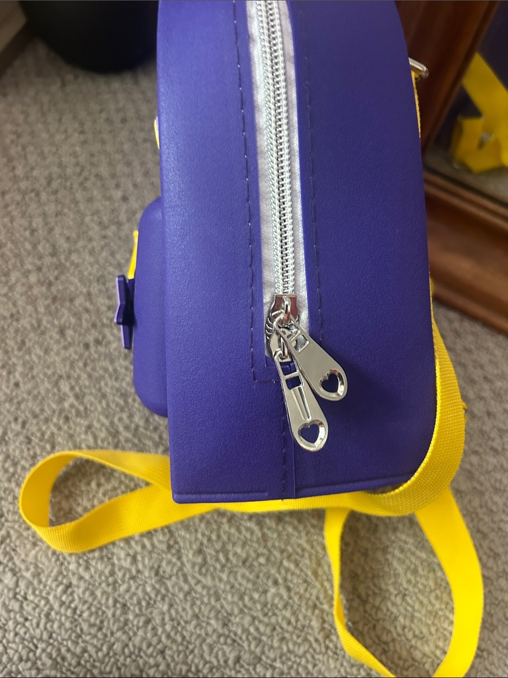Los Angeles Lakers Purple Mini Backpack with Yellow Accents - Picture 3 of 6